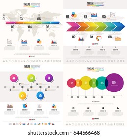 Timeline Infographics design template with icons set , Vector eps10 