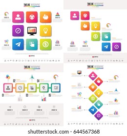 Timeline Infographics design template with icons set , Vector eps10 