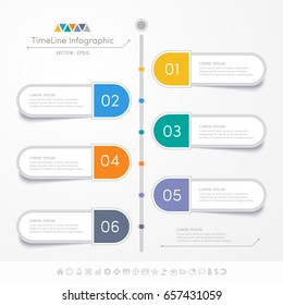 Timeline infographics design template with icons, process diagram, vector eps10 illustration