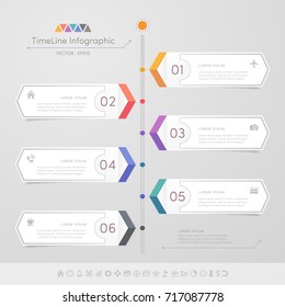 Timeline infographics design template with icons, process diagram, vector eps10 illustration