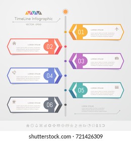 Timeline infographics design template with icons, process diagram, Vector eps10 illustration