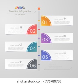 Timeline infographics design template with icons, process diagram, vector eps10 illustration