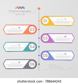 Timeline infographics design template with icons, process diagram, vector eps10 illustration