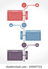 Timeline infographics design template with numbers, dates and place for text, vector eps10 illustration