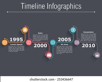 Timeline Infographics Design Template Numbers Icons Stock Vector ...