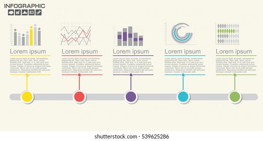 Timeline Infographics design template on light background, vector eps10 illustration