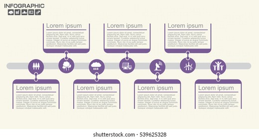 Plantilla de diseño de infografías de línea de tiempo en fondo claro, ilustración eps10 vectoriales