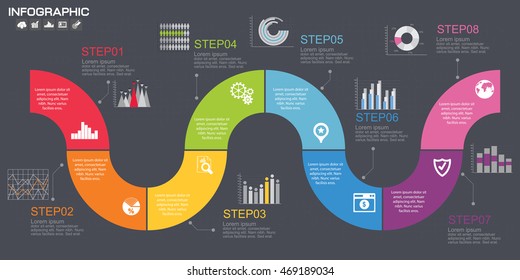 Timeline infographics design template with options, process diagram, vector eps10 illustration