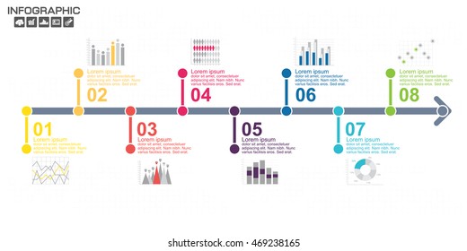 Timeline infographics design template with options, process diagram, vector eps10 illustration