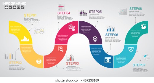 Timeline infographics design template with options, process diagram, vector eps10 illustration