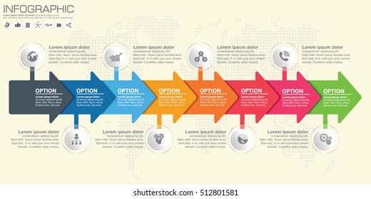 Timeline infographics design template with options, process diagram, vector eps10 illustration