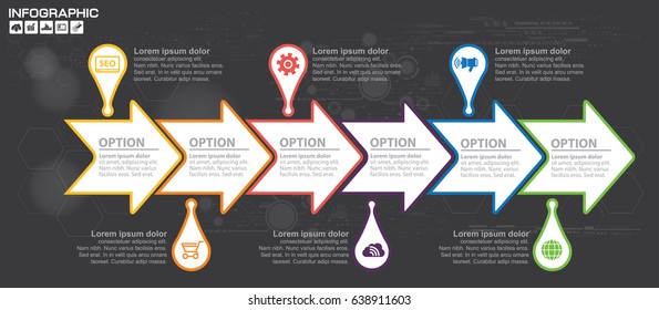 Timeline infographics design template with options, process diagram, vector eps10 illustration
