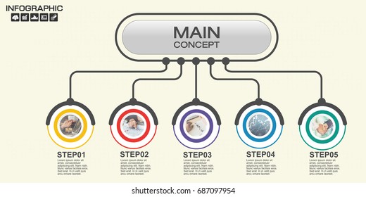 Timeline infographics design template with options, process diagram, vector eps10 illustration