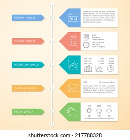 Timeline infographics design template. Vector elements