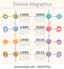 Timeline infographics design template, vector eps10 illustration