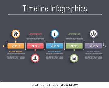 Timeline infographics design template, workflow or process diagram, flowchart, vector eps10 illustration