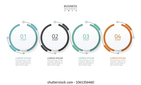 Timeline infographics design template.Business concept with 4 steps,options,arrow. Creative design. Vector element for presentation.