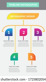 Timeline infographics design vector business concept with 5 options, steps or processes 