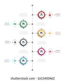 Timeline infographics design vector  can be used for workflow layout, diagram, annual report, web design. Business concept with 6 options, steps or processes. Vector eps 10