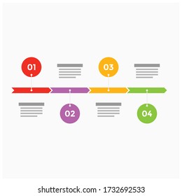 Timeline infographics design vector can be used for workflow layout, diagram, annual report, web design. Business concept with 4 options, steps or processes.