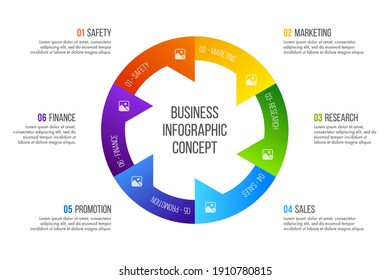 Timeline infographics design vector can be used for workflow layout, diagram, annual report, web design. Business concept with 6 options, steps or processes.