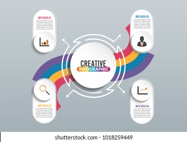 Timeline infographics design vector and marketing icons can be used for workflow layout, diagram, annual report, web design. Business concept with 4 options, steps or processes.