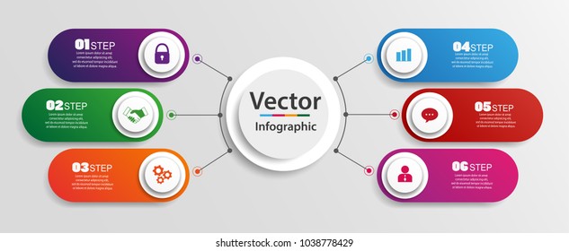 Timeline infographics design vector and marketing icons can be used for workflow layout, diagram, annual report, web design. Business concept with 6 options, steps or processes. Vector eps 10