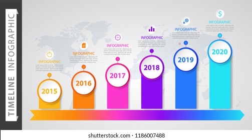 Timeline infographics design vector and marketing icons. Business concept with options for content, timeline infographics, workflow layout, chart diagram and flowchart