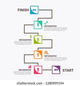 Timeline Infographics design vector and marketing icons can be used for workflow layout, diagram, annual report, web design, steps or processes. - Vector