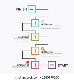 Timeline Infographics design vector and marketing icons can be used for workflow layout, diagram, annual report, web design, steps or processes. - Vector