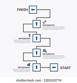 Timeline Infographics design vector and marketing icons can be used for workflow layout, diagram, annual report, web design, steps or processes. - Vector