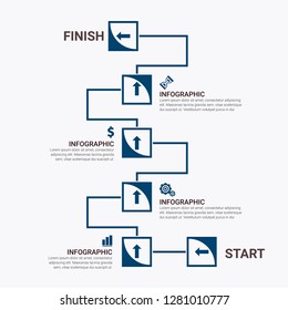 Timeline Infographics design vector and marketing icons can be used for workflow layout, diagram, annual report, web design, steps or processes. - Vector