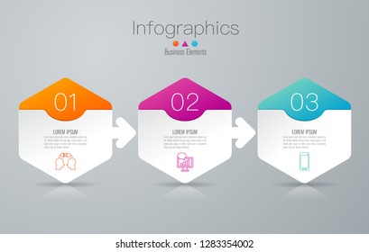 Timeline infographics design vector and marketing icons can be used for workflow layout, diagram, annual report, web design. Business concept with 3 options, steps or processes.