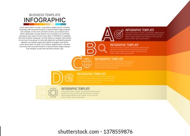 Timeline infographics design vector and marketing icons can be used for workflow layout, diagram, annual report. Vector infographics timeline design template with 5 options, parts, steps or processes.