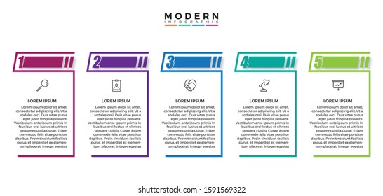 Timeline infographics design vector and marketing icons can be used for workflow layout, diagram, annual report, web design. Business concept with 5 options, steps or processes.