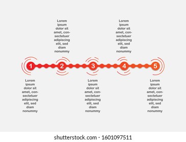 Timeline infographics design vector and marketing icons can be used for workflow layout, diagram, annual report, web design. Business concept with 5 options, steps or processes.