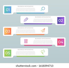 Timeline infographics design vector and marketing icons can be used for workflow layout, diagram, annual report, web design. Business concept with 5 options, steps or processes