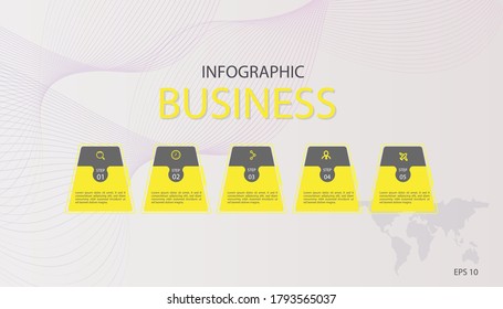 Timeline infographics design vector and marketing icons can be used for workflow layout, diagram, annual report, web design. Business concept with 5 options, steps or processes.