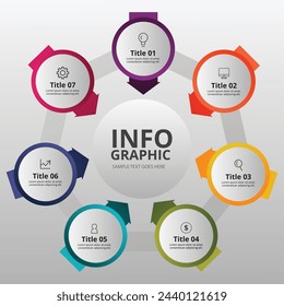 Timeline infographics design vector and marketing icons can be used for workflow layout, diagram, annual report, web design. Business concept with 7 options, steps or processes.