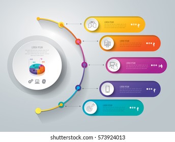 Timeline infographics design vector and marketing icons can be used for workflow layout, diagram, annual report, web design. Business concept with 5 options, steps or processes.