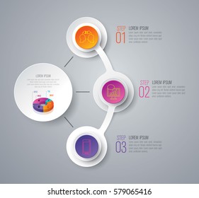 Timeline infographics design vector and marketing icons can be used for workflow layout, diagram, annual report, web design. Business concept with 3 options, steps or processes.