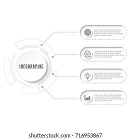 Timeline infographics design vector and marketing icons can be used for workflow layout, diagram, annual report, web design. Business concept with 4 options, steps or processes.
