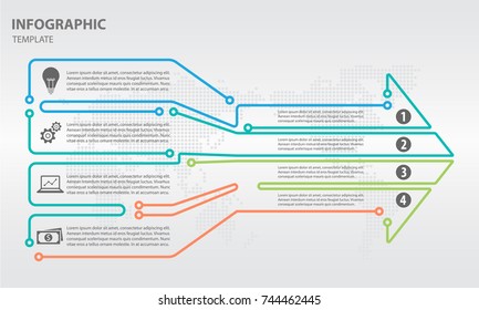 Timeline infographics design vector and marketing icons can be used for workflow layout, diagram, annual report, web design. Business concept thin line with 4 options.
