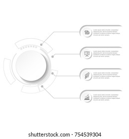 Timeline infographics design vector and marketing icons can be used for workflow layout, diagram, annual report, web design. Business concept with 4 options, steps or processes.