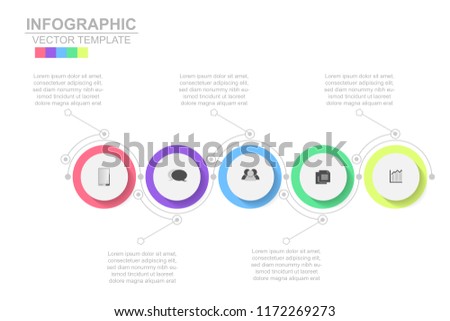 Timeline infographics design vector and marketing icons can be used for workflow layout, diagram, annual report, web design. Business concept with 5 options, steps or processes.