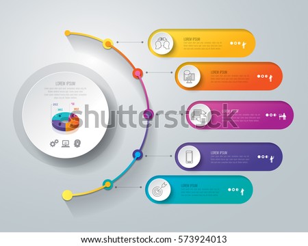 Timeline infographics design vector and marketing icons can be used for workflow layout, diagram, annual report, web design. Business concept with 5 options, steps or processes.