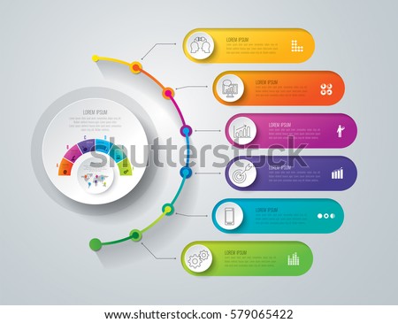 Timeline infographics design vector and marketing icons can be used for workflow layout, diagram, annual report, web design. Business concept with 6 options, steps or processes.