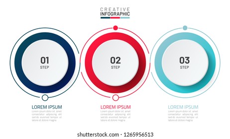 Timeline infographics design vector with number options. Business concept with 3 steps or processes. Can be used for workflow layout, diagram, annual report, web design, presentation.