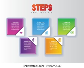 Timeline Infographics Design Vector, Workflow Layout, Diagram, Annual Report, Web Design.  5 Options, Steps or Processes of Business Concept
