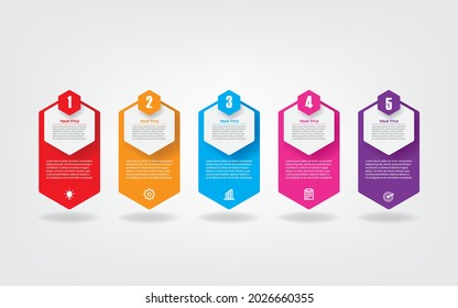 Timeline Infographics Design Vector, Workflow Layout, Diagram, Annual Report, Web Design.  5 Options, Steps or Processes of Business Concept
